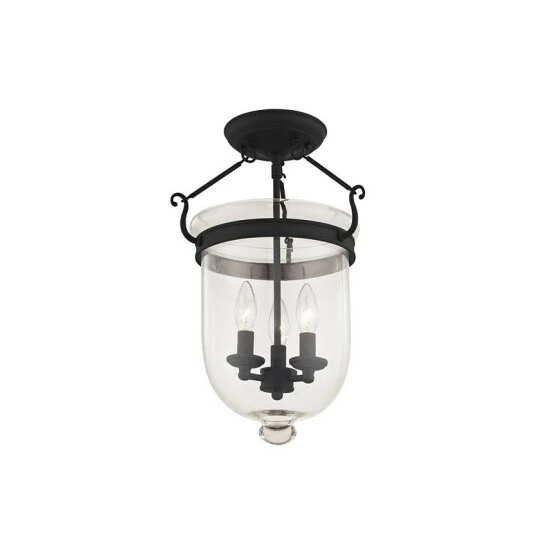 Promo ๐ Livex Jefferson 3-Light 17 Ceiling Mount Black ๐ - Image 4