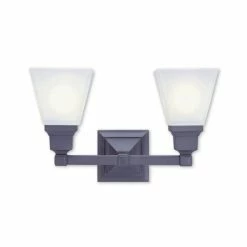 Cheapest 🔥 Livex Mission 2-Light Bath Vanity Fixture Antique Brass 👏