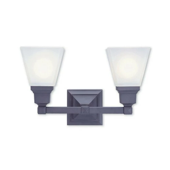 Cheapest 🔥 Livex Mission 2-Light Bath Vanity Fixture Antique Brass 👏