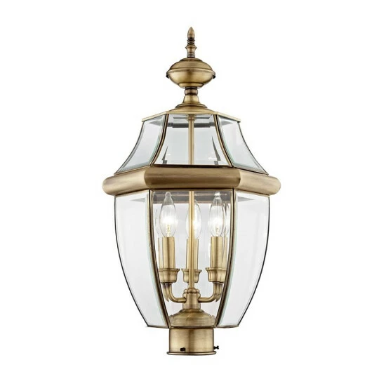 Flash Sale ๐ฏ Livex Monterey 3-Light Outdoor Classic Color Post Lantern Brushed Nickel ๐