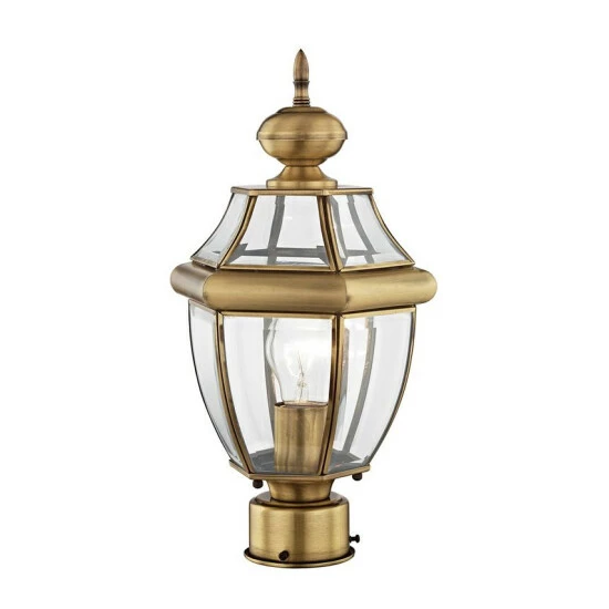 Cheapest ❤️ Livex Monterey 1-Light Outdoor Post Lantern Brushed Nickel 😉