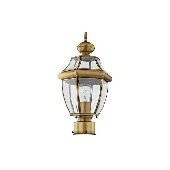 Cheapest ❤️ Livex Monterey 1-Light Outdoor Post Lantern Brushed Nickel 😉 - Image 2