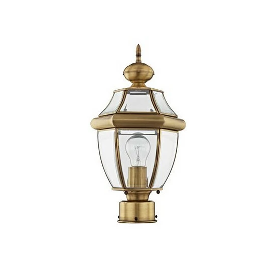 Cheapest ❤️ Livex Monterey 1-Light Outdoor Post Lantern Brushed Nickel 😉 - Image 3