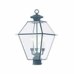 Hot Sale ⭐ Livex Westover 3-Light Outdoor Post Lantern Bronze 🥰