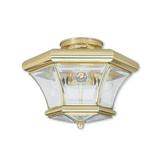 Wholesale 🛒 Livex Monterey 3-Light Ceiling Mount Polished Brass ⭐ - Image 2