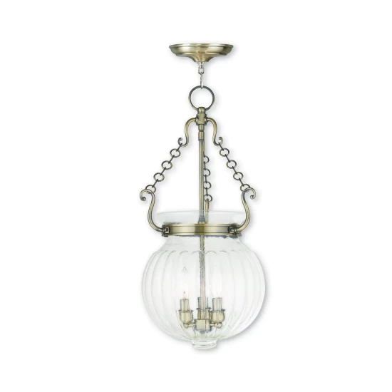 Cheap 😍 Livex CLOSEOUT! Everett 3-Light Pendant Antique Brass 🎉
